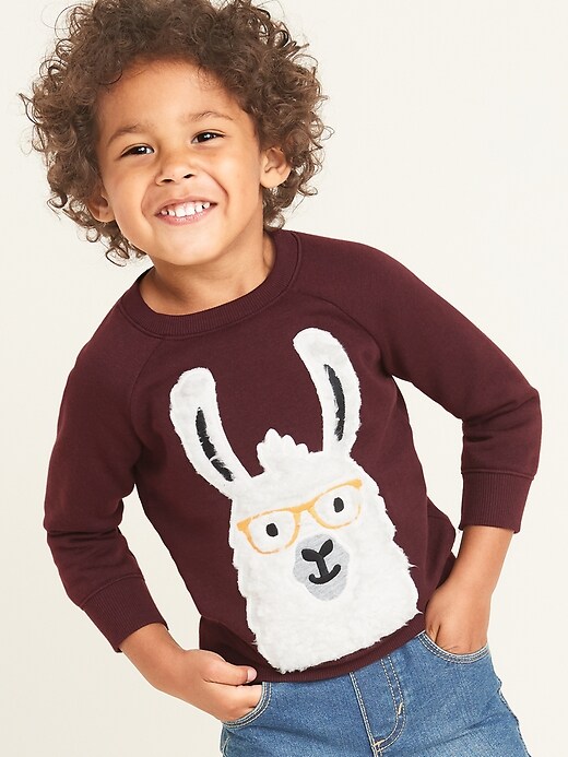 View large product image 1 of 4. Llama-Graphic Sweatshirt for Toddler Boys
