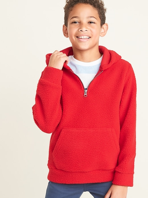 View large product image 1 of 1. Sherpa 1/2-Zip Hoodie for Boys