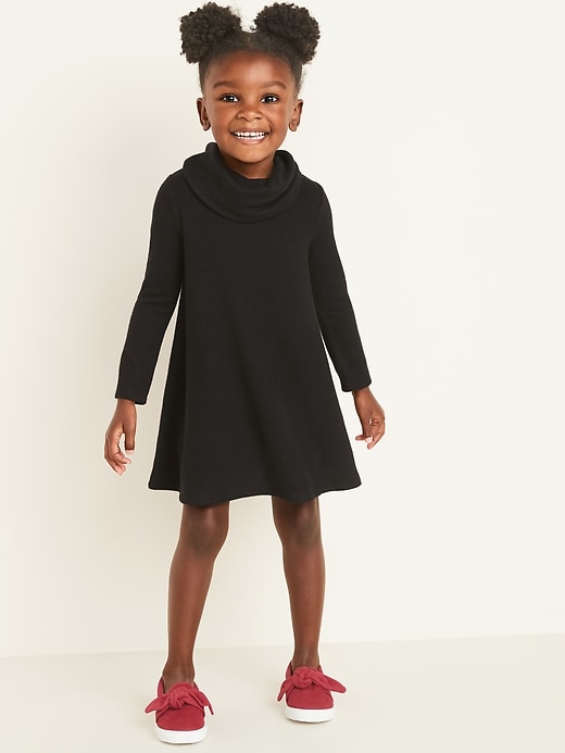 View large product image 1 of 1. Cowl-Neck Swing Dress for Toddler Girls