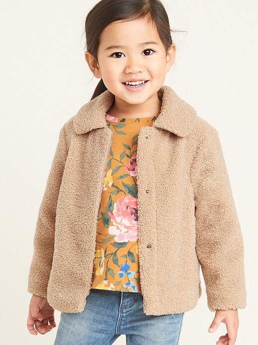 View large product image 1 of 4. Plush Sherpa Coat for Toddler Girls