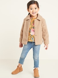 View large product image 3 of 4. Plush Sherpa Coat for Toddler Girls