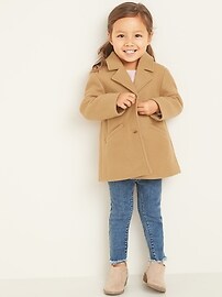 View large product image 3 of 4. Button-Front A-Line Coat for Toddler Girls