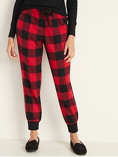 Plaid Flannel Lounge Joggers for Women
