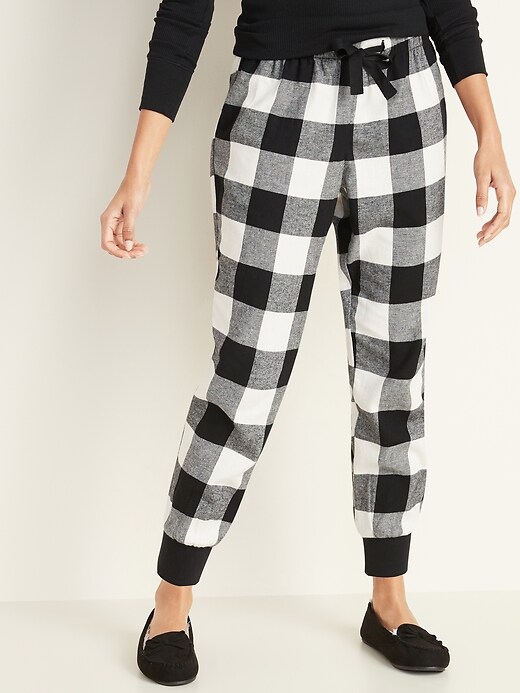 View large product image 1 of 2. Plaid Flannel Lounge Joggers for Women