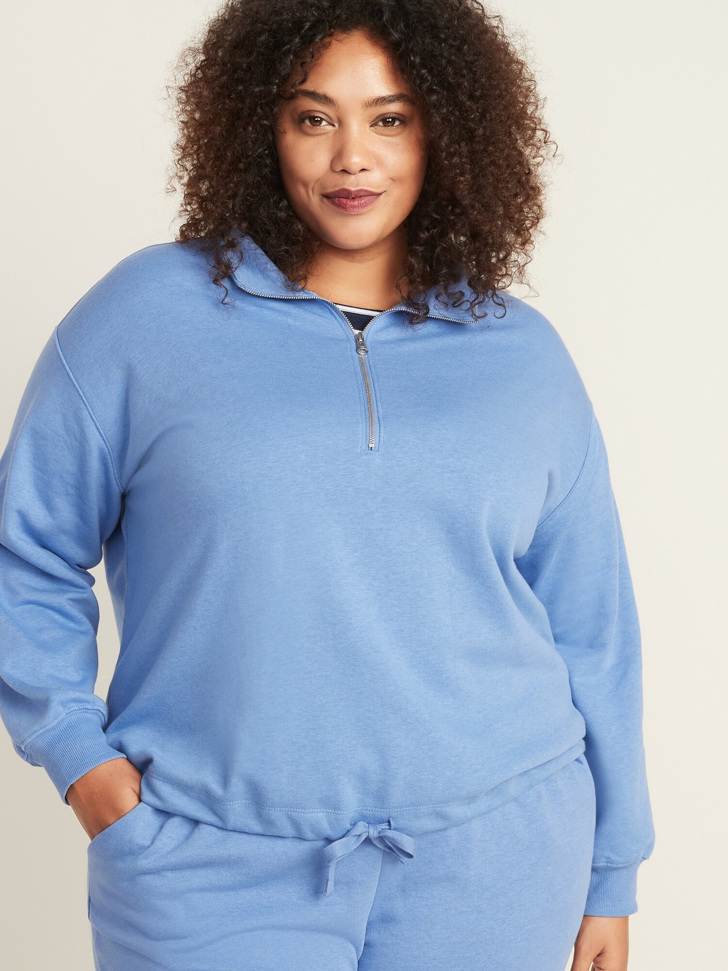 Drawstring hem clearance pullover