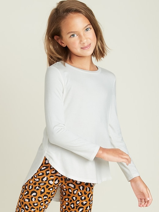 View large product image 1 of 3. Luxe Tulip-Hem Jersey Tunic for Girls