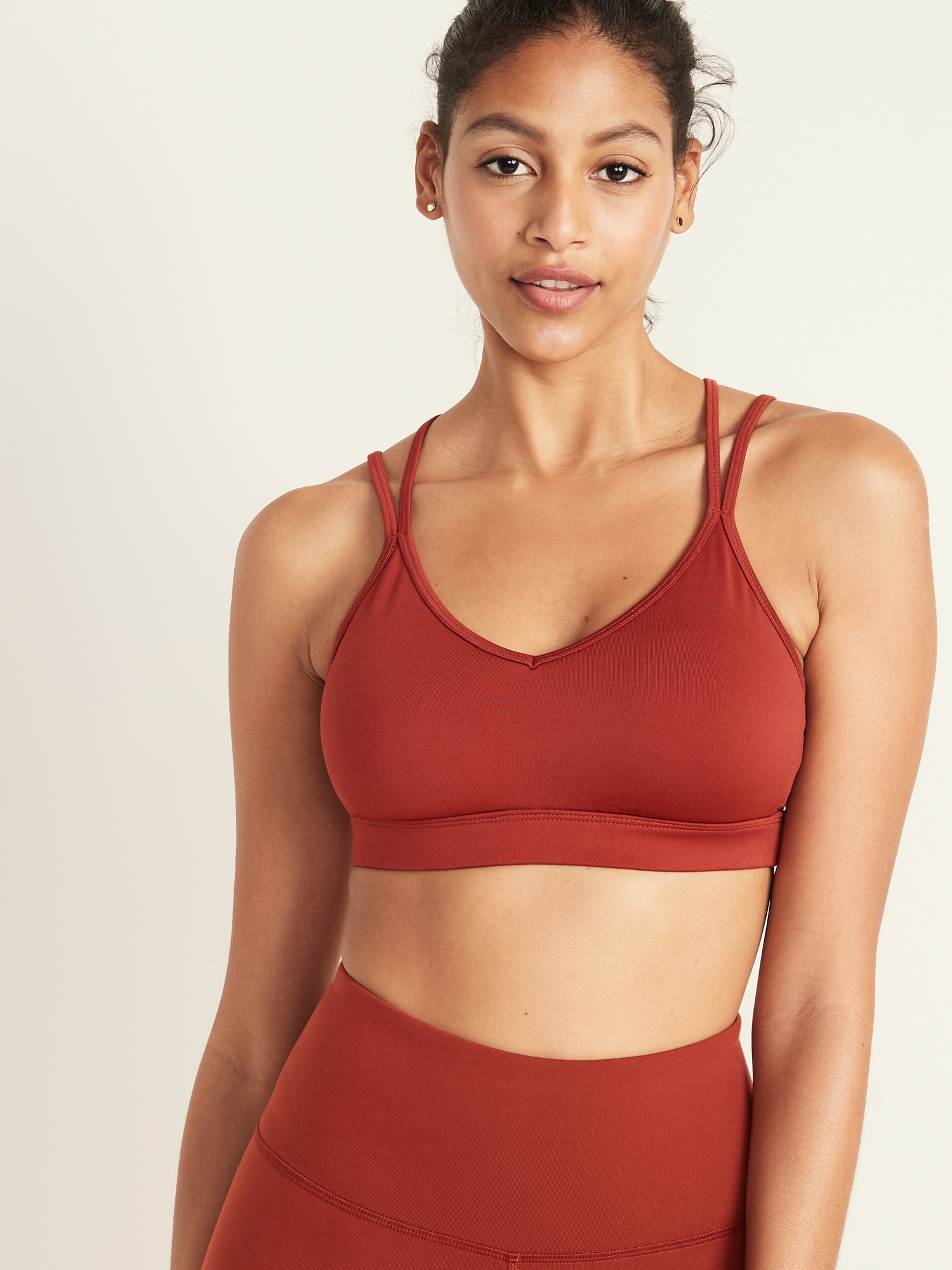 Light Support Strappy Sports Bra for Women