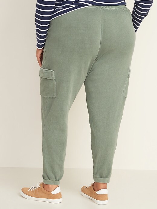 View large product image 2 of 2. Mid-Rise Plus-Size French Terry Cargo Street Joggers
