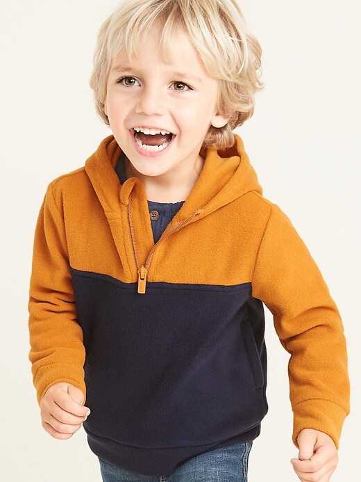 View large product image 1 of 4. Micro Performance Fleece 1/4-Zip Hoodie for Toddler Boys