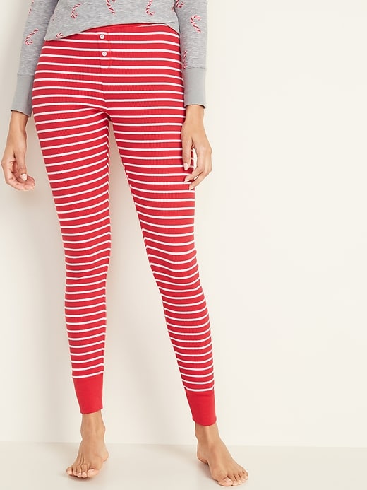 Thermal-Knit Pajama Pants For Women, Thermal Pajama Leggings