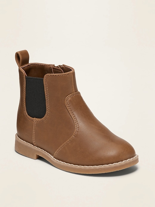 View large product image 1 of 4. Faux-Leather Chelsea Boots for Toddler Boys