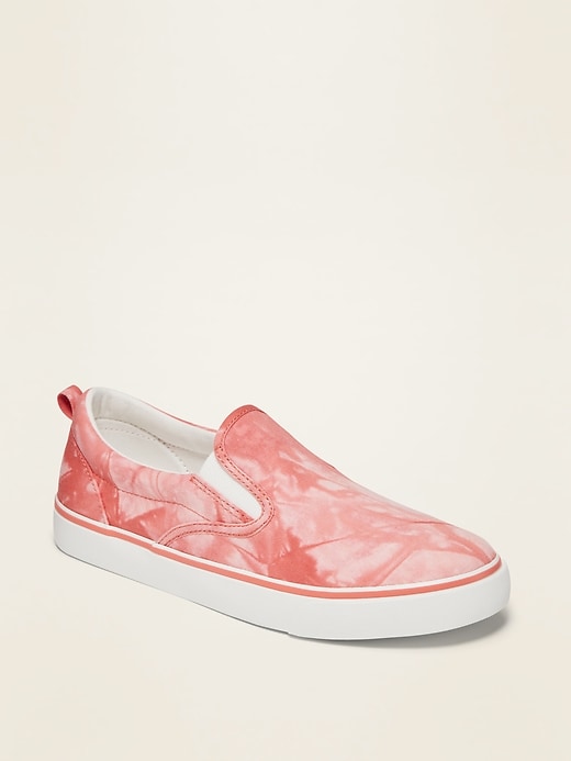 View large product image 1 of 1. Tie-Dye Twill Slip-Ons for Girls