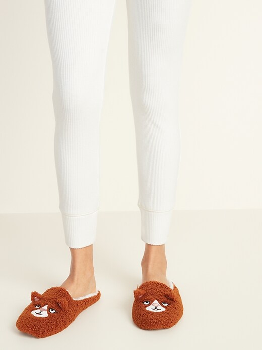 Image number 2 showing, Plush Critter Slide Slippers for Women