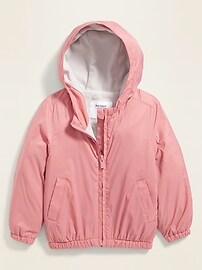 View large product image 4 of 4. Water-Resistant Hooded Zip Jacket for Toddler Girls