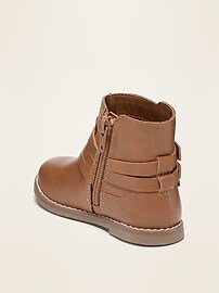 View large product image 4 of 4. Faux-Leather Buckled-Strap Boots for Toddler Girls