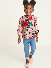 View large product image 3 of 4. Floral-Print Swing Blouse for Toddler Girls