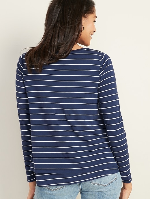 Image number 2 showing, Maternity Double-Layer Jersey Long-Sleeve Nursing Tee