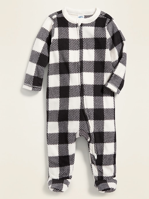 View large product image 1 of 1. Printed Micro Performance Fleece Footed One-Piece for Baby
