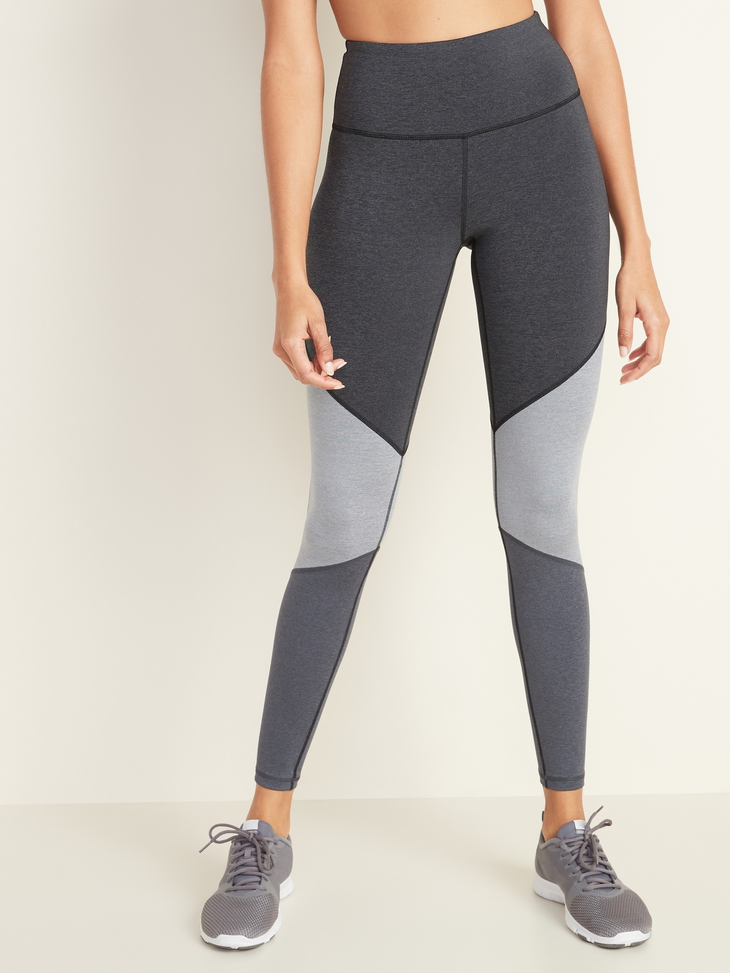 High-Waisted Elevate Color-Blocked Compression Leggings for Women