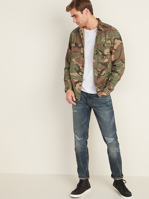 Image number 3 showing, Regular-Fit Camo Twill Workwear Shirt