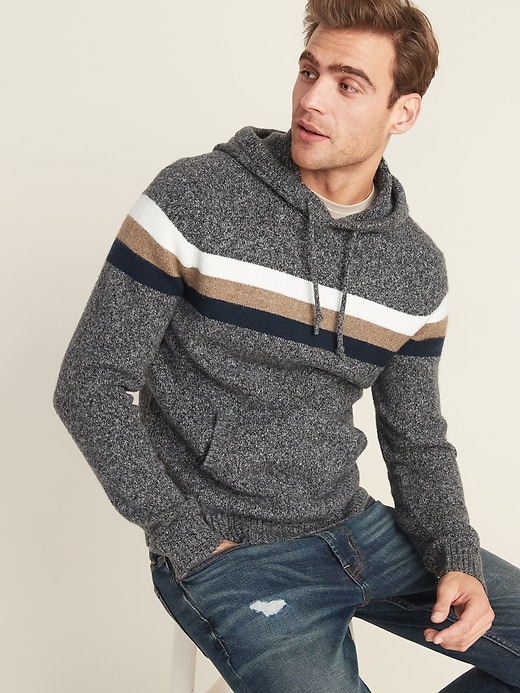 Image number 4 showing, Multi-Color Chest Stripe Sweater Hoodie