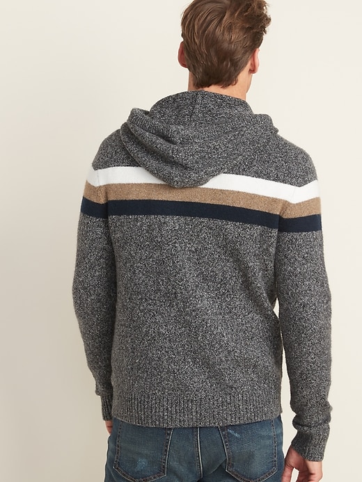 Image number 2 showing, Multi-Color Chest Stripe Sweater Hoodie