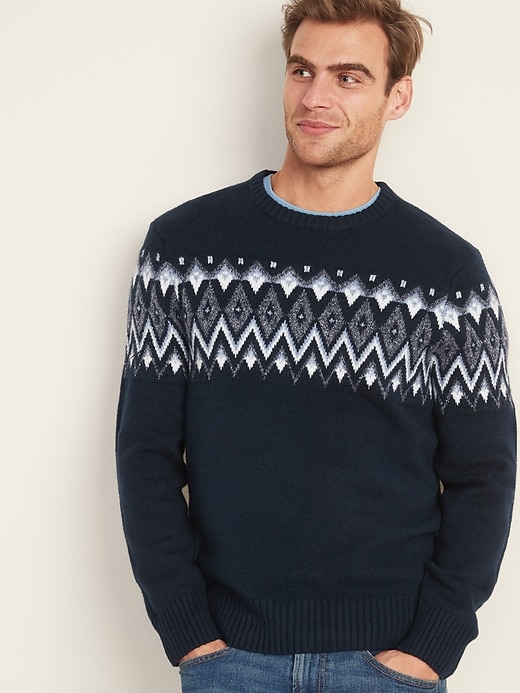 View large product image 1 of 1. Fair Isle Crew-Neck Sweater