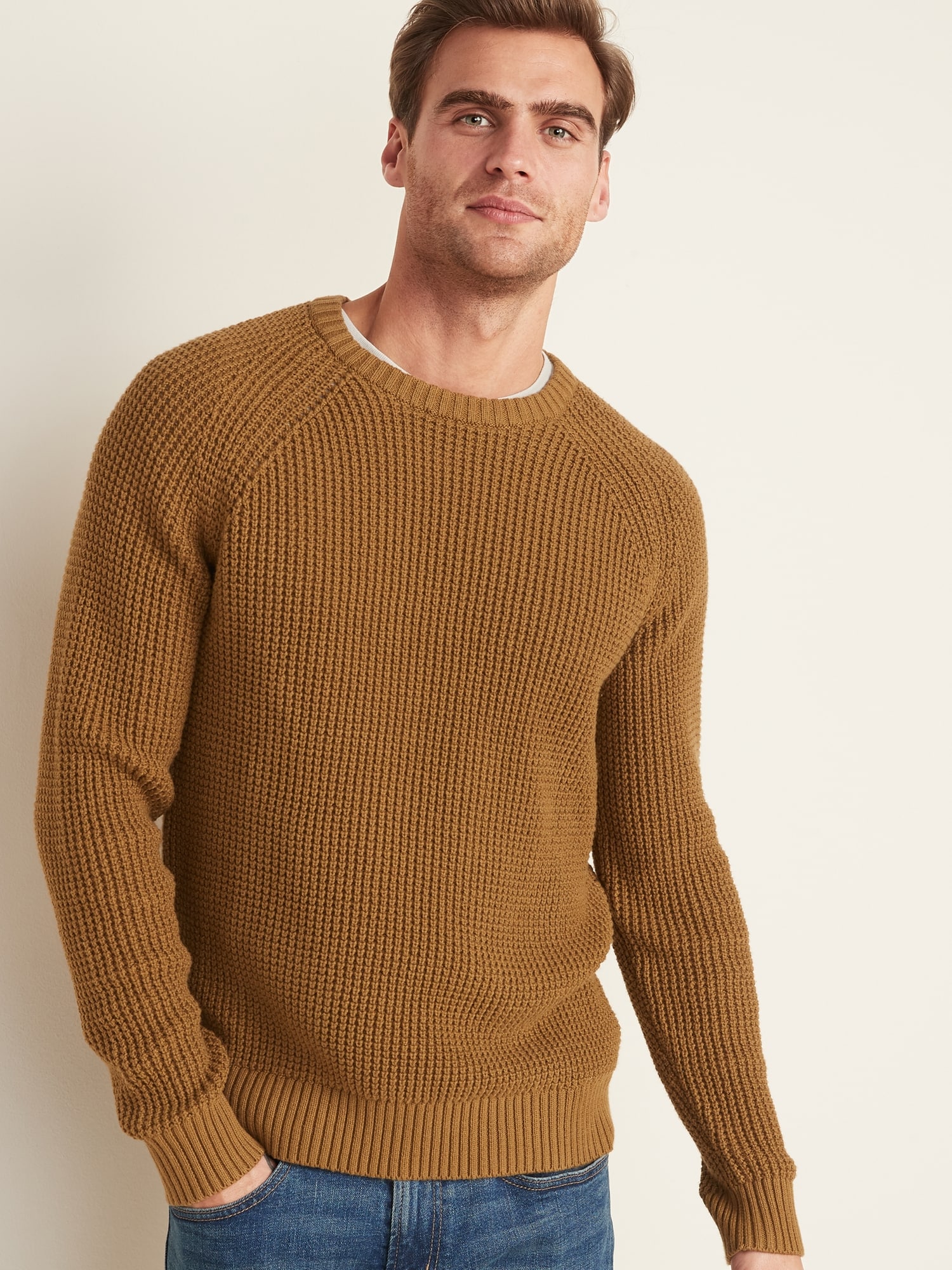 Textured Waffle-Knit Sweater