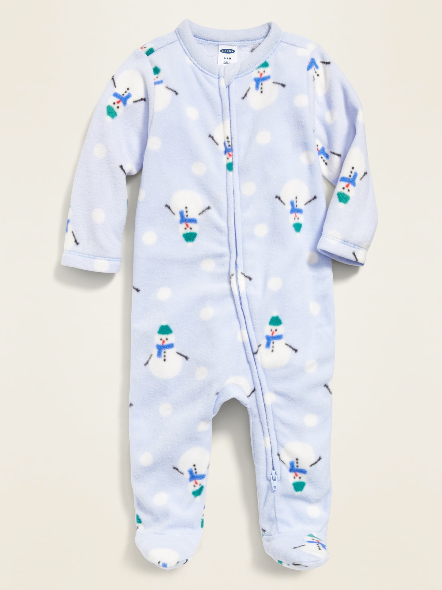 Printed Micro Performance Fleece Footed One Piece for Baby