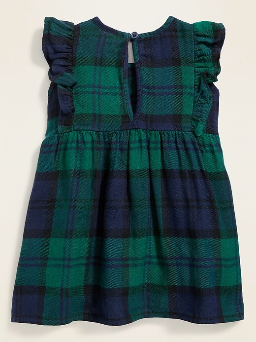 View large product image 2 of 2. Ruffled Plaid Flannel Dress for Baby