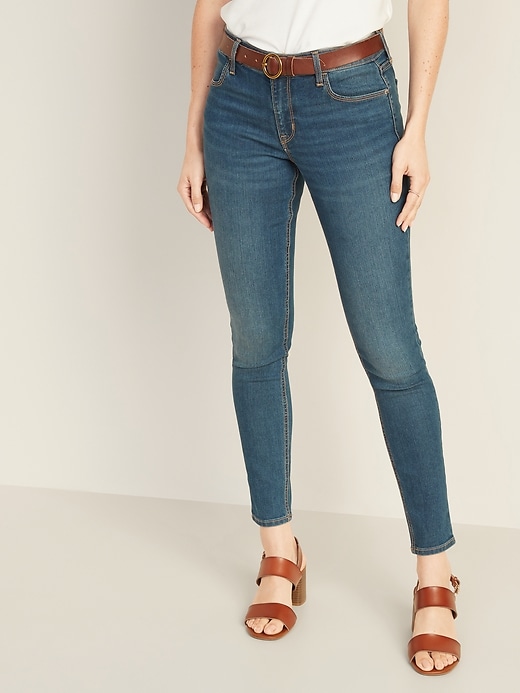 Image number 1 showing, Mid-Rise Super Skinny Ankle Jeans for Women