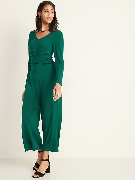 View large product image 1 of 1. Twist-Front Jersey-Knit Jumpsuit for Women