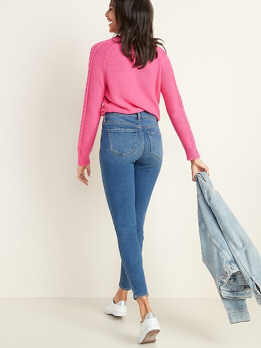 Image number 2 showing, High-Waisted Built-In Warm Rockstar Super Skinny Jeans for Women