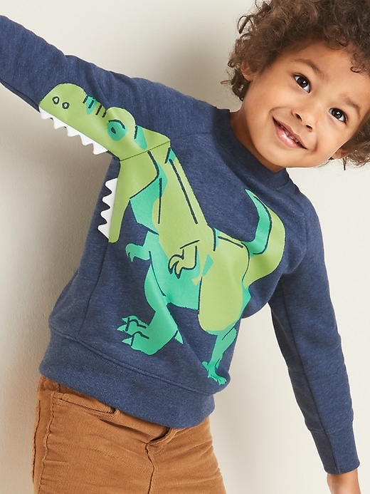 View large product image 1 of 4. Dinosaur 3-D Graphic Sweatshirt for Toddler Boys