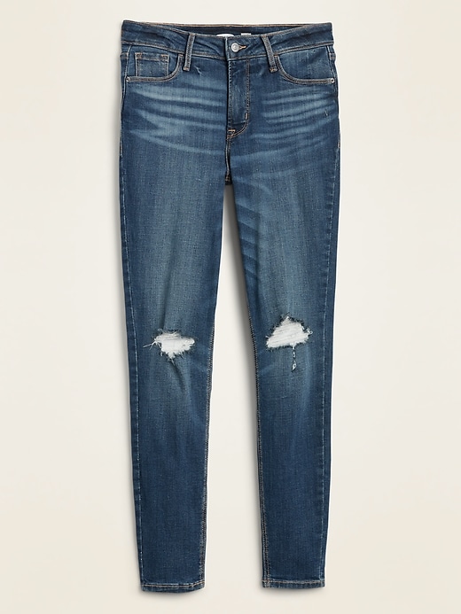 Image number 5 showing, High-Waisted Rockstar Distressed Super Skinny Jeans For Women