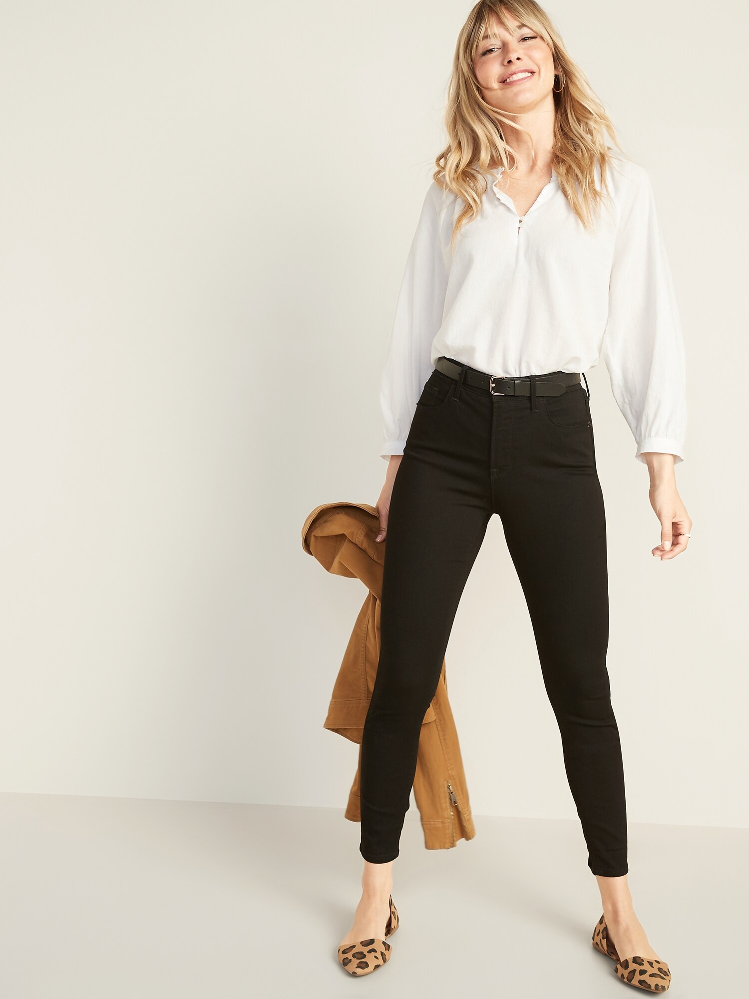 high waisted black jeans old navy