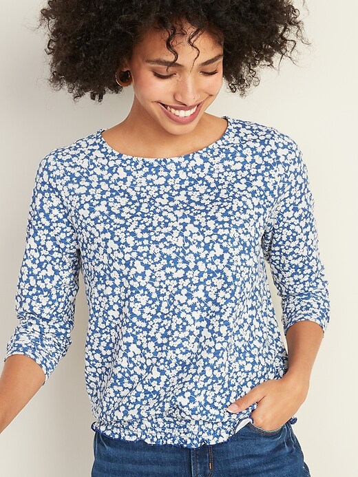 Relaxed Ruffle-Hem Top for Women | Old Navy