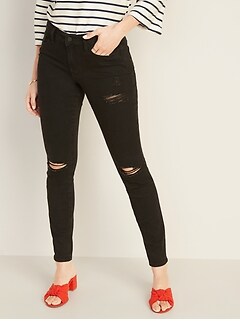 black ripped jeans women's
