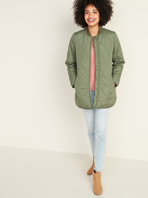 Image number 3 showing, Water-Resistant Sherpa-Lined Quilted Jacket for Women