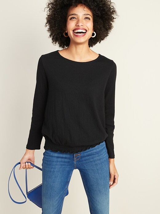 Image number 4 showing, Relaxed Ruffle-Hem Top for Women