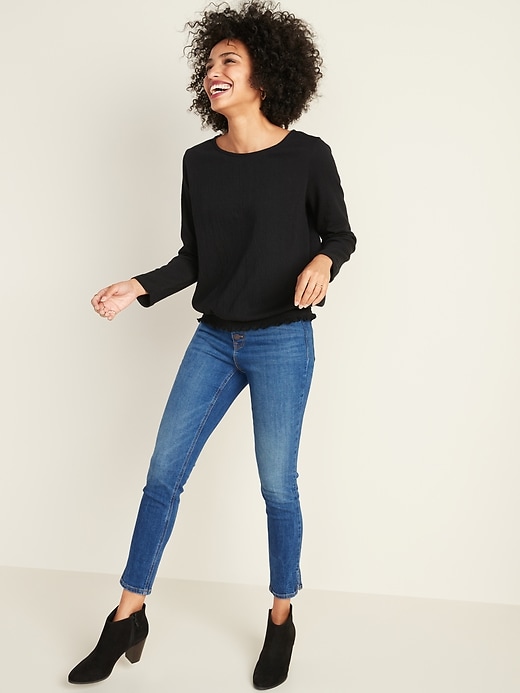 Image number 3 showing, Relaxed Ruffle-Hem Top for Women