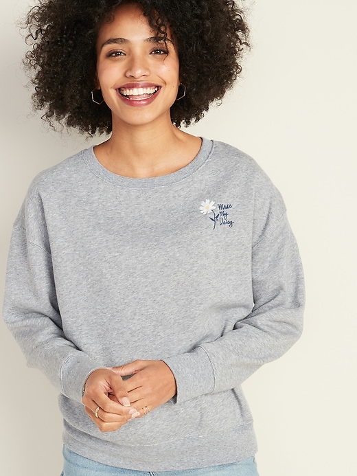 View large product image 1 of 1. Loose Crew-Neck Sweatshirt for Women