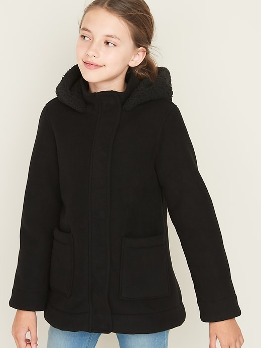 View large product image 1 of 2. Hooded Sherpa-Lined Cozy Jacket for Girls