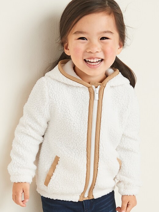 View large product image 1 of 3. Sherpa Zip Hoodie for Toddler Girls