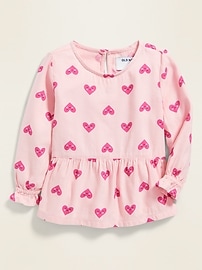View large product image 4 of 4. Printed Peplum-Hem Blouse for Toddler Girls