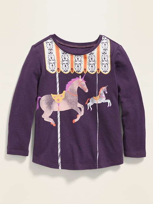 View large product image 1 of 1. Graphic Long-Sleeve Tee for Toddler Girls