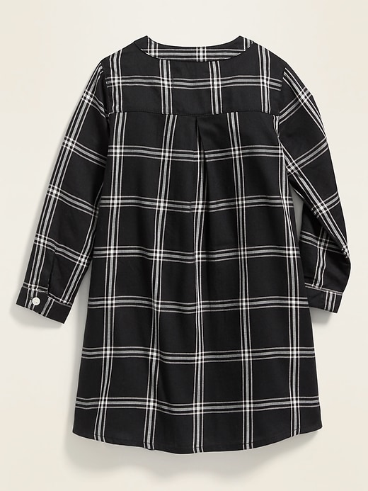View large product image 2 of 3. Plaid Pintuck A-Line Shirt Dress for Toddler Girls