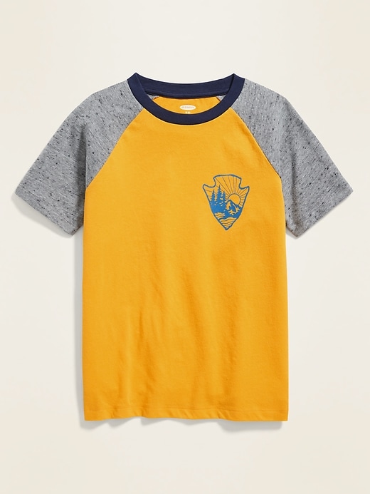 View large product image 1 of 1. Softest Graphic Raglan-Sleeve Tee for Boys
