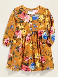 View large product image 3 of 3. Floral Henley Swing Dress for Toddler Girls