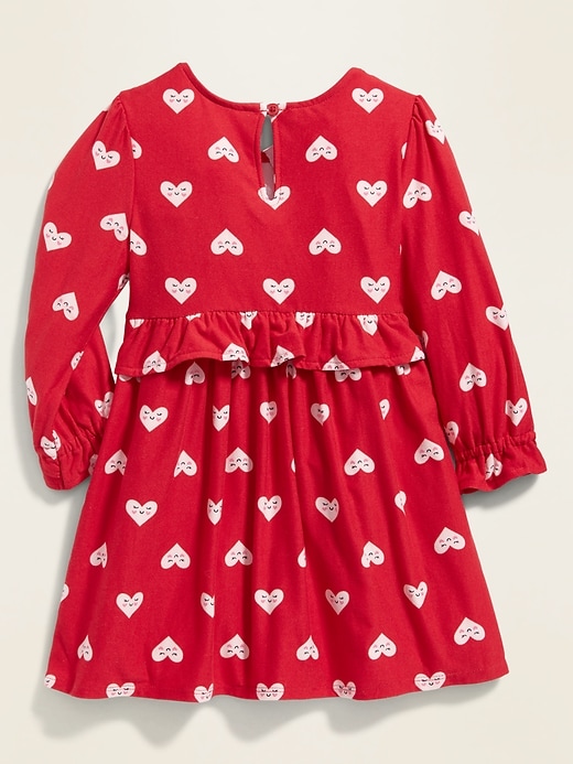 View large product image 2 of 3. Fit & Flare Printed Soft-Brushed Dress for Toddler Girls